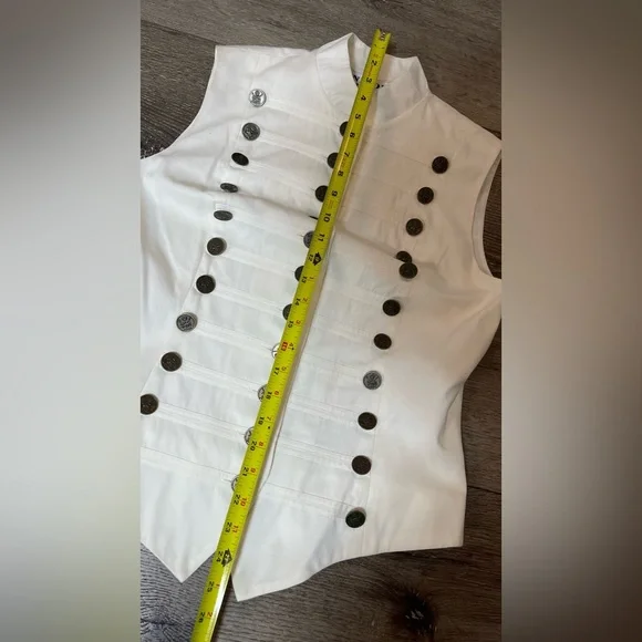 💯cotton Elegant White Buttoned Women's Vest - Picture 8 of 10